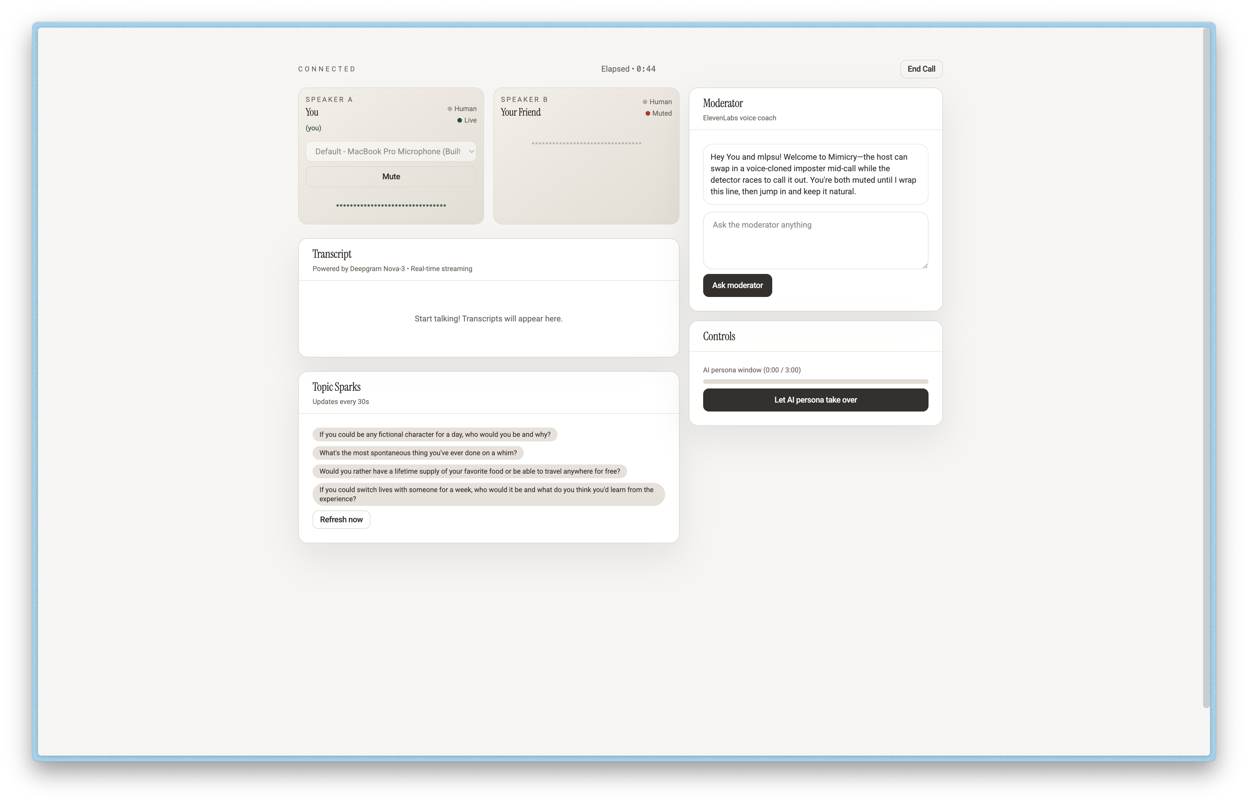 Active Gameplay - Voice detection and controls in real-time